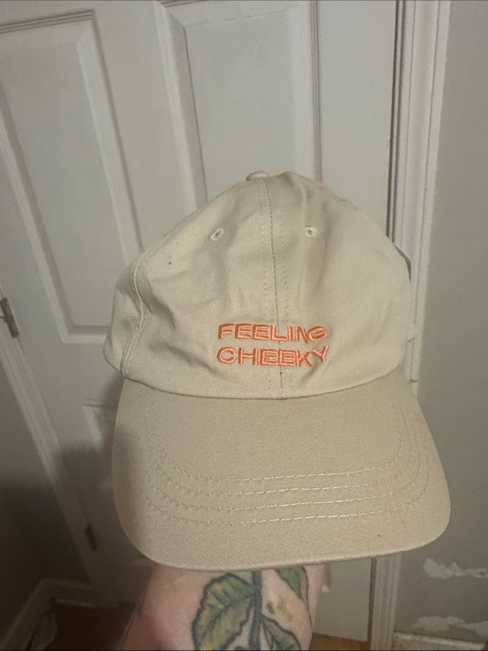 Feeling Cheeky Embroidered women’s Cap - Cream
